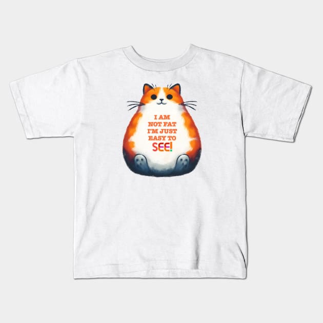 Funny Cat T-Shirt - I’m Not Fat I’m Just Easy To See Kids T-Shirt by ANSAN
